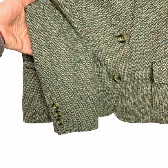 Vintage L.L. Bean Wool Herringbone Tweed Blazer size Medium Petite (N22) - Picture 4 of 6